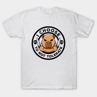 I Choose To Not Tolerate Irony And Sarcasm Funny Capybara T-Shirt